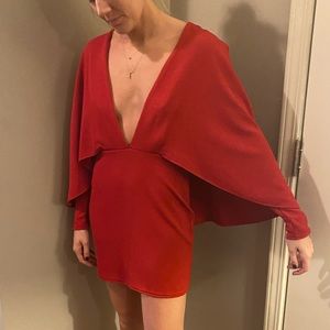 Red Cape Party Dress